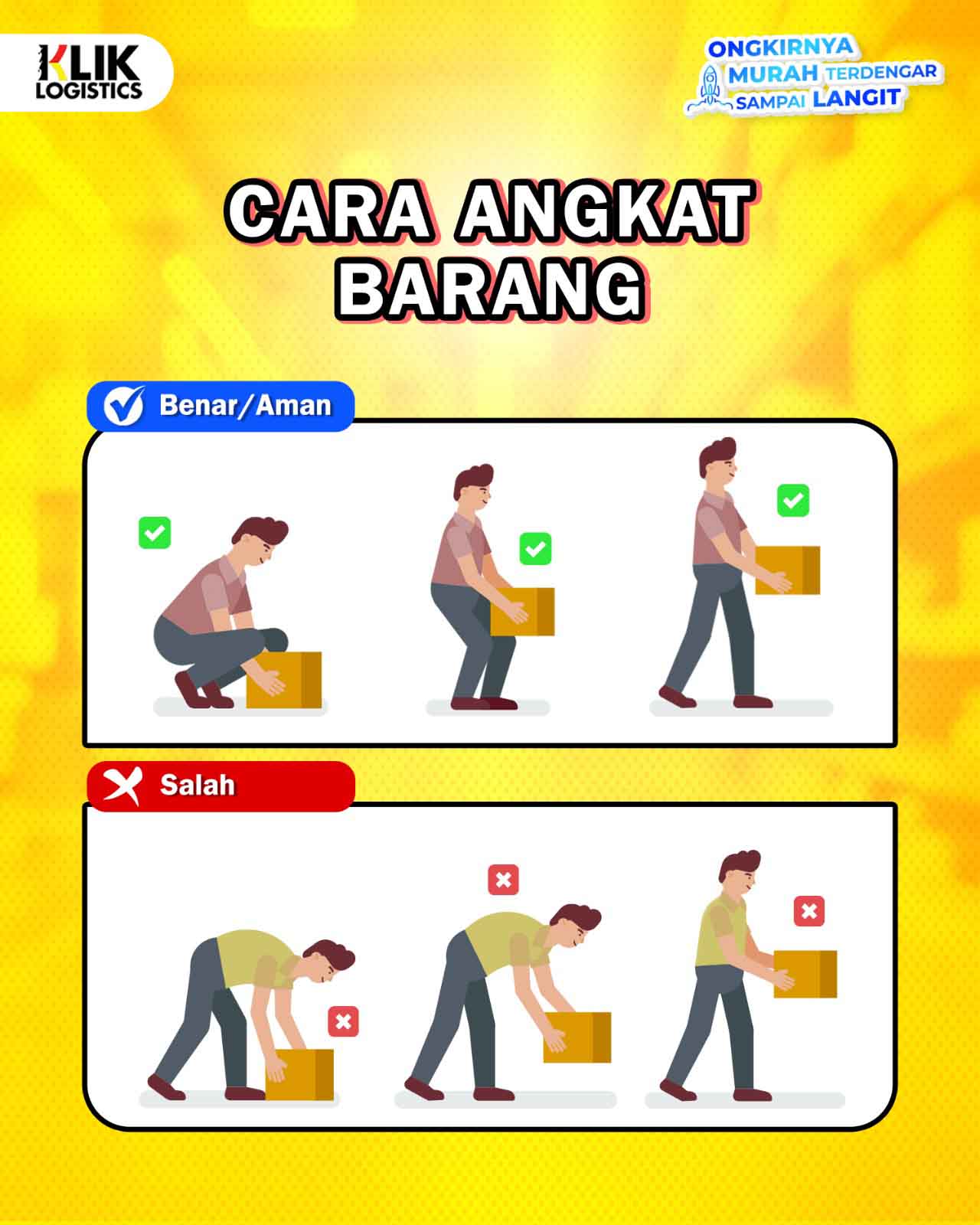 cara mengangkat barang yang benar