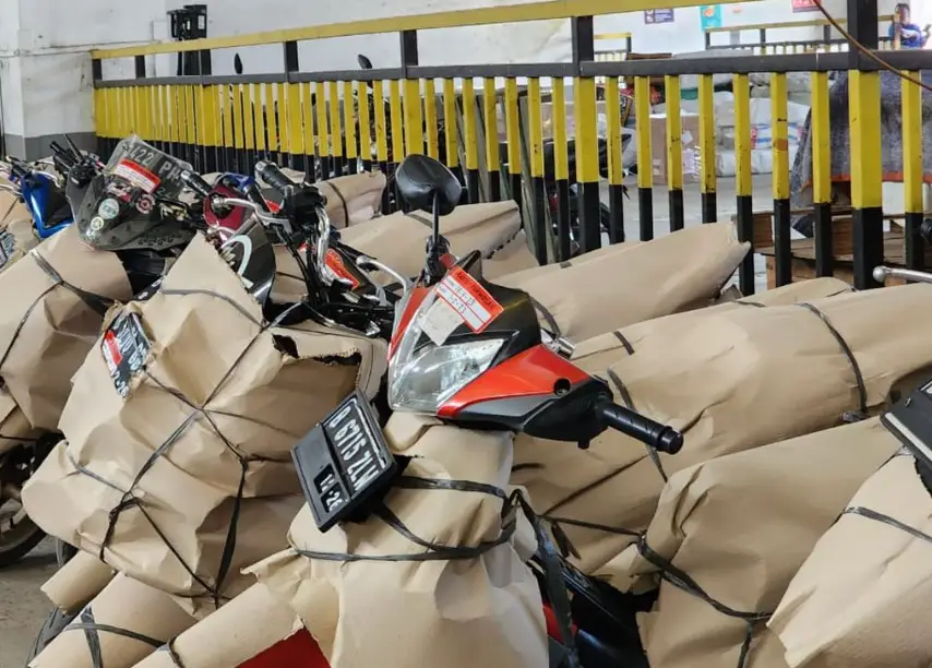 cara kirim motor lewat kereta